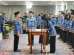 Sekda Lantik dan Mengambil Sumpah/Janji Jabatan Pengawas dan Jabatan Fungsional PNS di lingkungan Pemprov Lampung